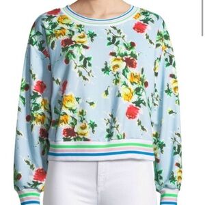 Milly Tyler Rose Terry Floral Sweatshirt, Size P